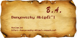 Benyovszky Abigél névjegykártya